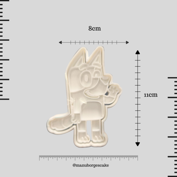 Cortador de bolacha Bluey com 11cm x 8cm para festas infantis