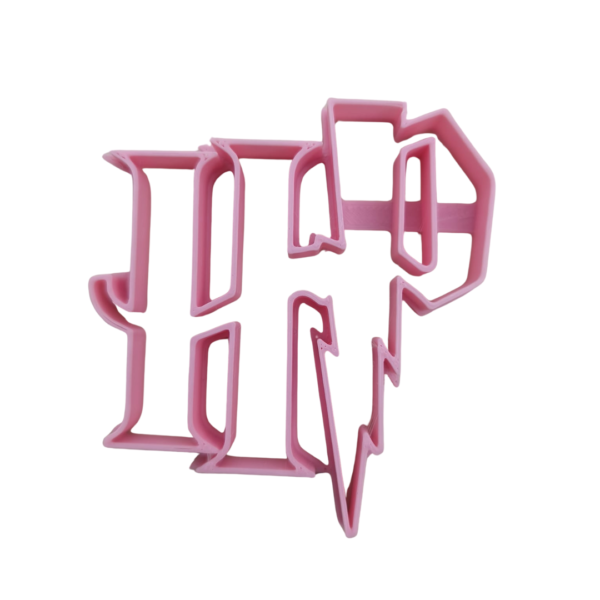 Cortador de bolacha com o logotipo HP do universo Harry Potter, com 7x7 cm