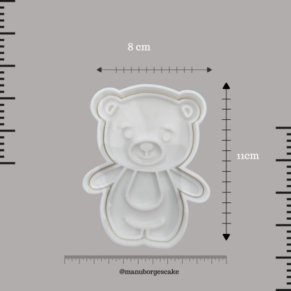 Cortador de bolacha em formato de ursinho 11x8cm para bolachas e toppers