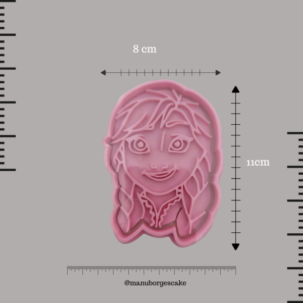 Cortador de bolacha Anna Frozen 11x8cm para bolachas decoradas e toppers