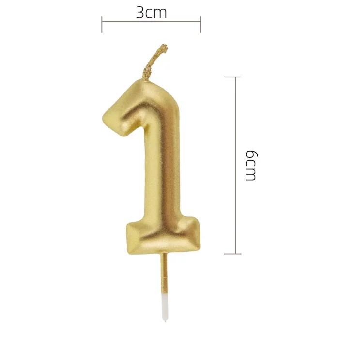 Velas Aniversário Números Dourado 1