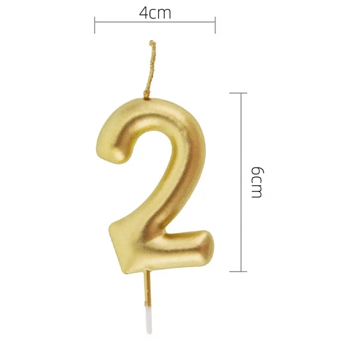 Velas Aniversário Números Dourado 2