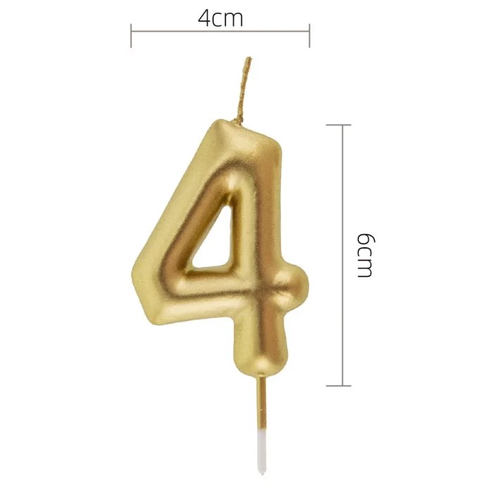 Velas Aniversário Números Dourado 4