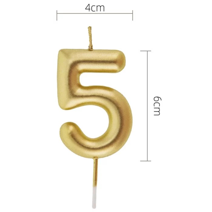 Velas Aniversário Números Dourado 5