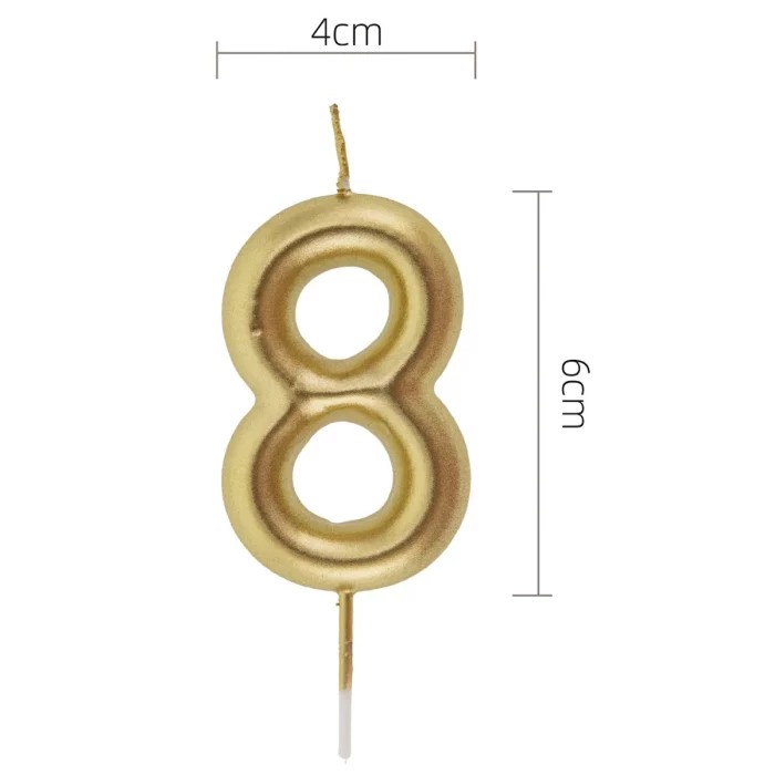 Velas Aniversário Números Dourado 8