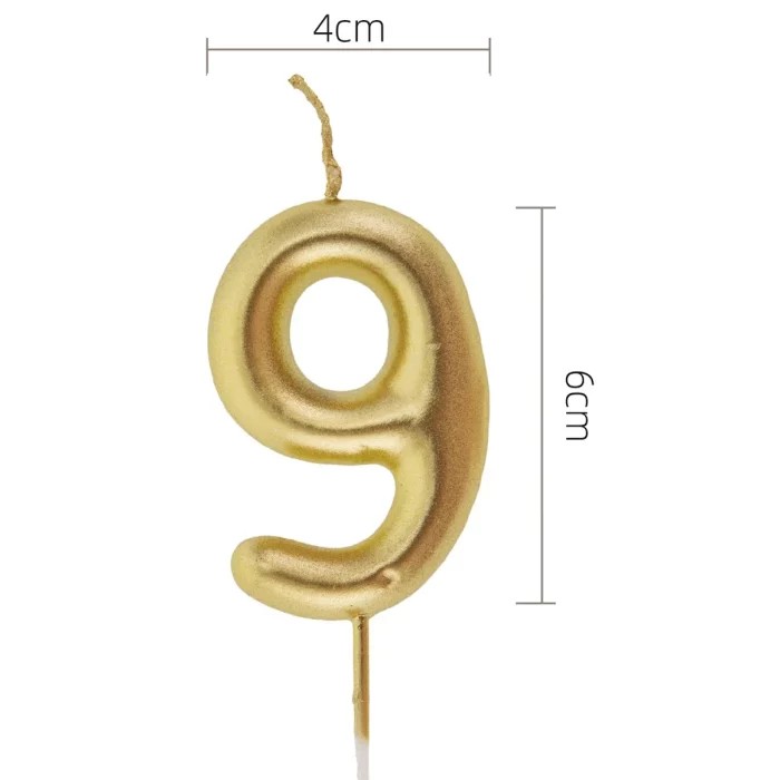 Velas Aniversário Números Dourado 9