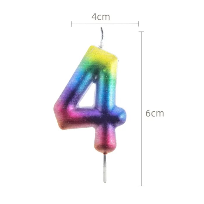 Velas Aniversário Números rainbow 4
