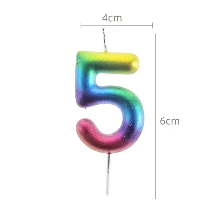 Velas Aniversário Números rainbow 5