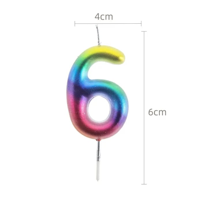 Velas Aniversário Números rainbow 6