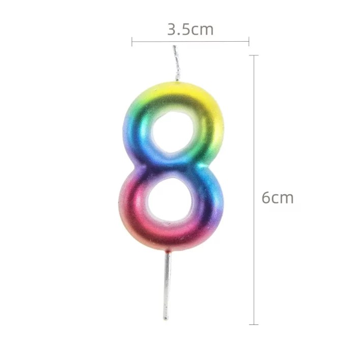 Velas Aniversário Números rainbow 8
