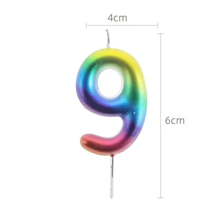 Velas Aniversário Números rainbow 9