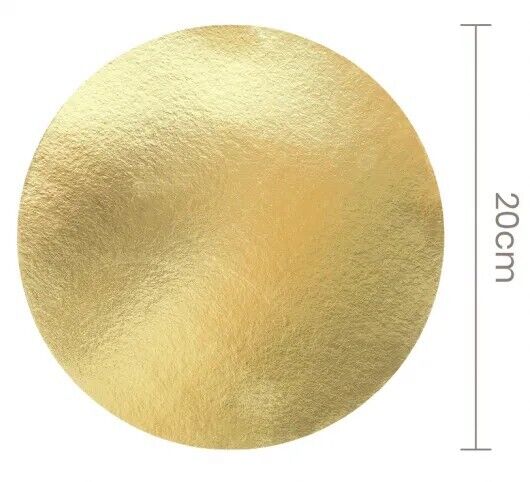 Base circular dourada para bolos, disponível em 20 e 35cm.