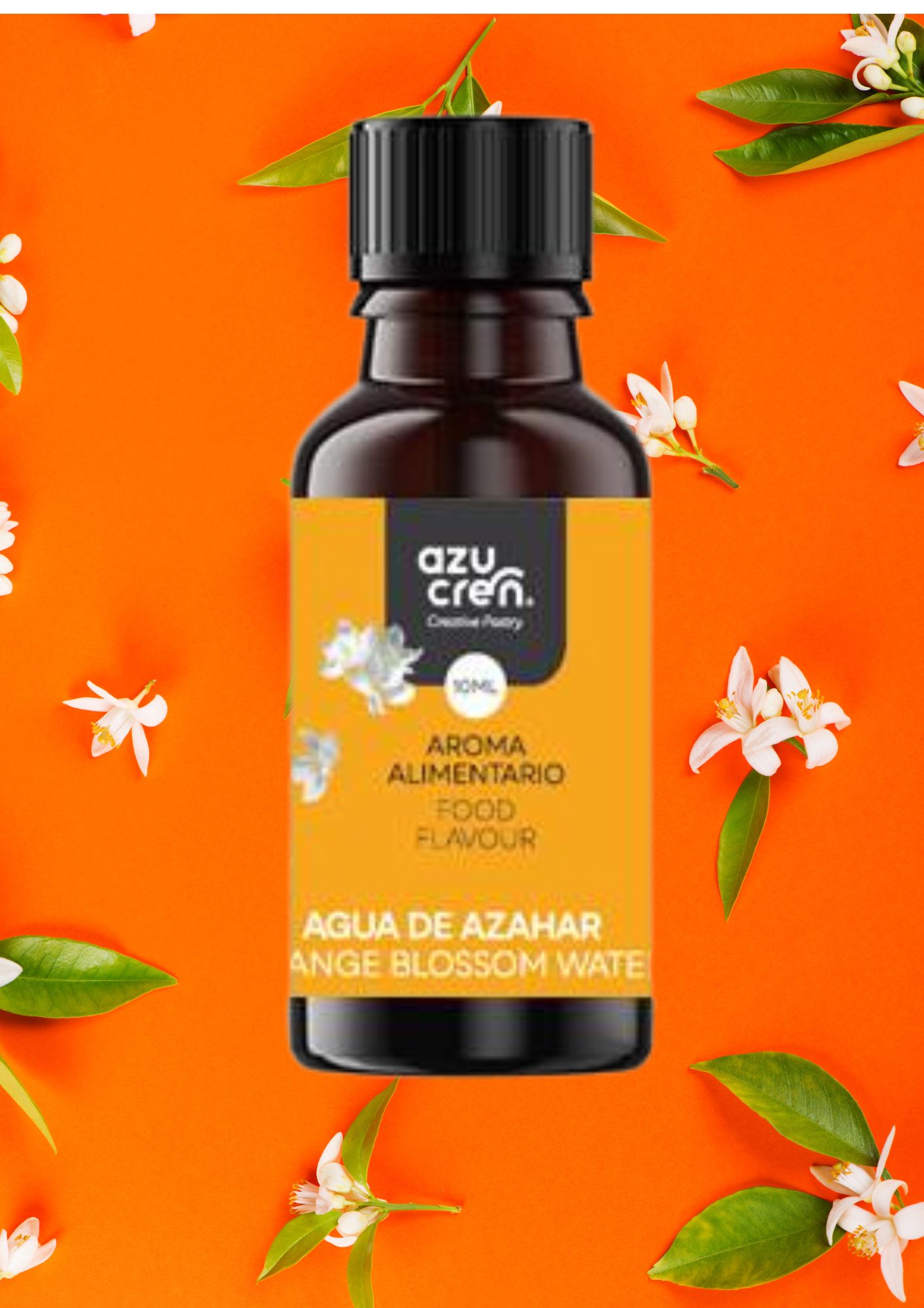 Água de Flor de Laranjeira 10 ml Água de flor de laranjeira 10 ml para confeitaria e pastelaria.